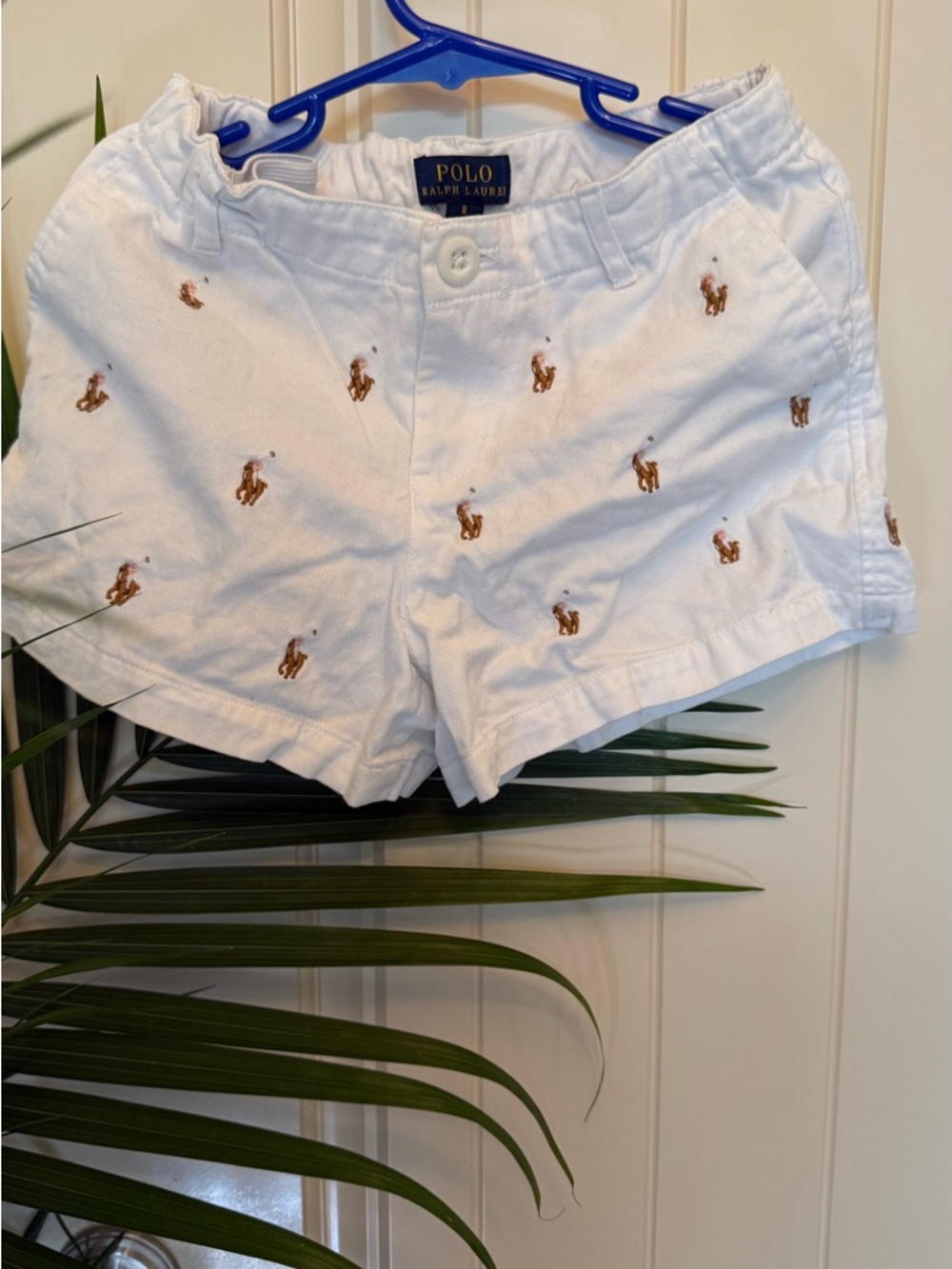 Girls Polo Ponies Chino White twill Shorts Size 8